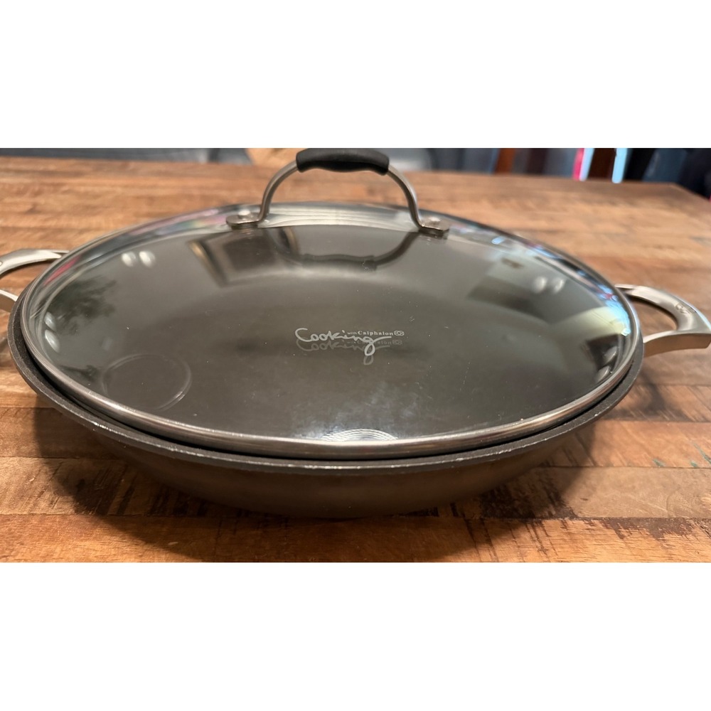Calphalon Unison Sear 12 Inch Nonstick Skillet with Glass Lid 1382 Hard Anodized